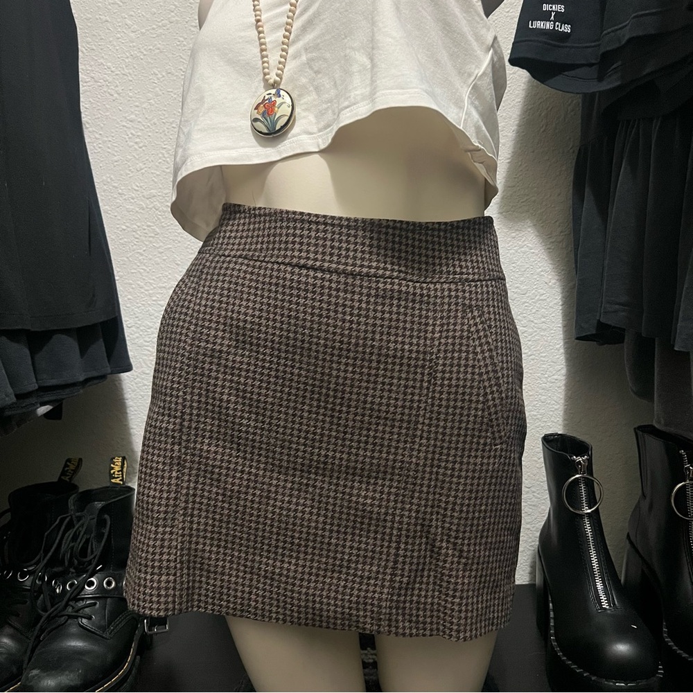 The Limited Black and Gray Mini Skirt